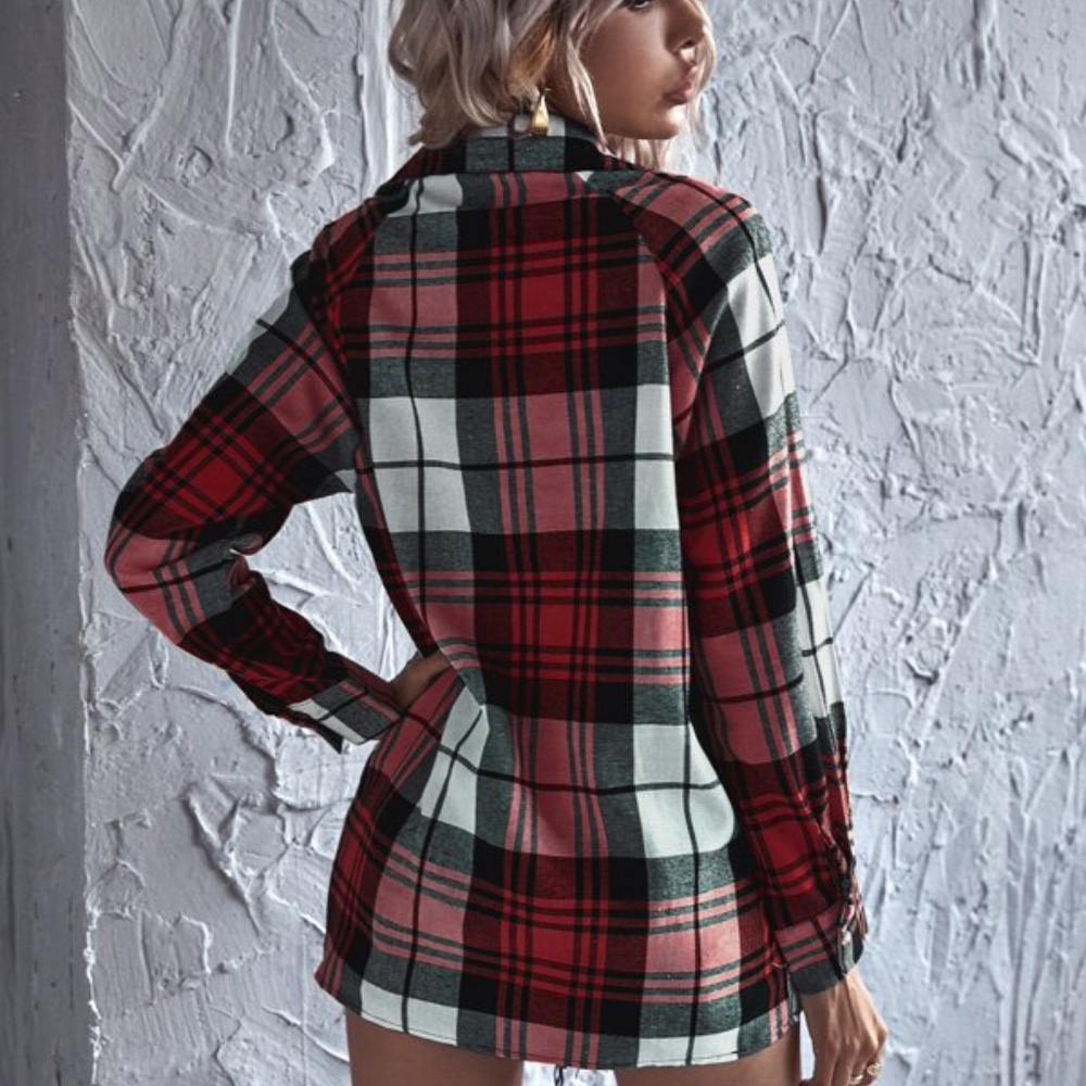 Classic Plaid Button up Boyfriend Top - Picture 11 of 13